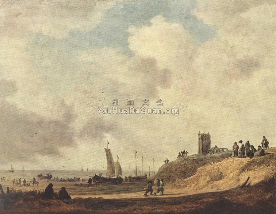 Seashore at Scheveningen - 扬·范·戈因